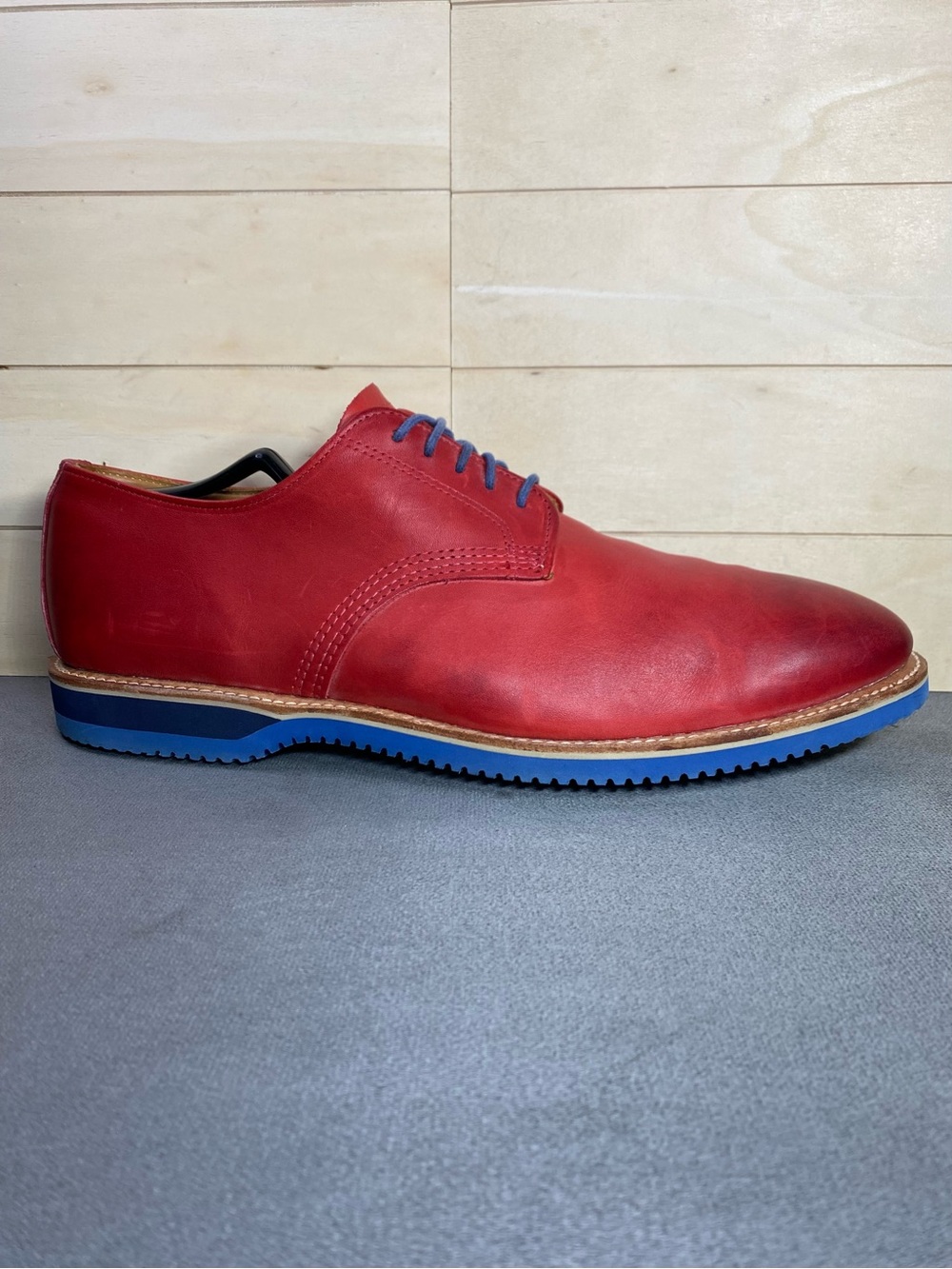 Walk Over by Geo Keith Leather Oxfords Red Blue Men's Size 13 Shoes Vibram N